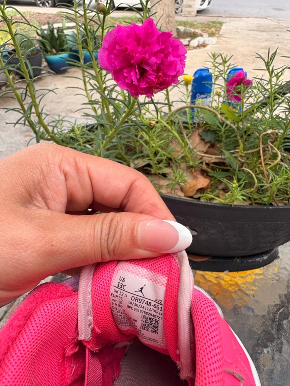 Jordan Kids Pink/Light Pink Low-Top Sneakers - Picture 6 of 7